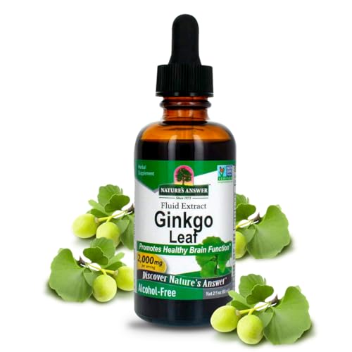 Nature'S Answer 792679 Ginkgo Biloba Extract 2 Ounce - Alcohol Free, Gluten Free, Kosher - Eye, Mood, Concentration Support - Ginkgo Biloba Supplements cover