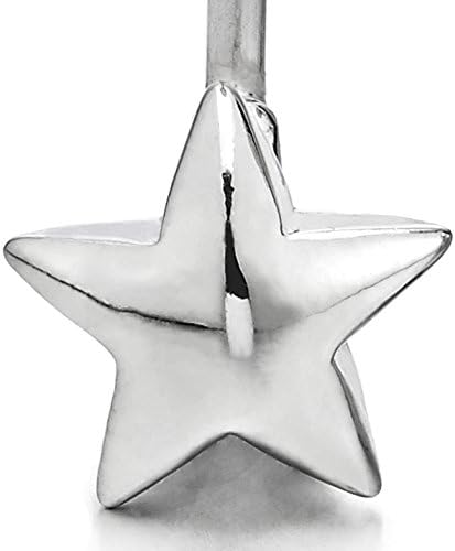 Miniatura 2 de Steel Puff Star Belly Button Ring Body Jewelry Piercing Ring Navel Ring Barbells with Cubic Zirconia