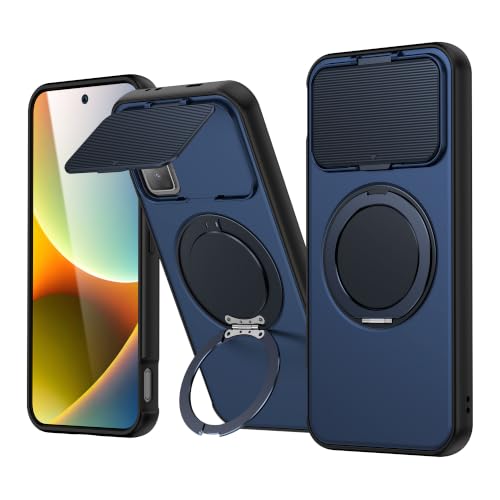 Image of SPAZY CASE Infinix GT 30 Pro Back Cover|Premium Magnetic Ring Stand Case with Camera Protection Slider|360 Rotating Kickstand|Slim & Strong Grip Phone Case for Infinix GT 30 Pro-Blue