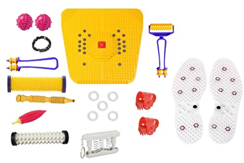 NETCLUB Acupressure kit Power Mat with Magnets and Pyramids for stress Pain Relief Health Products Palm Exerciser and Face care yoga mat bp control blood circulation body Massager