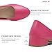 Jeekopeg Low Chunky Pumps Women's Round Toe Heels PU Leather Chunky Pumps Shoes Classic Closed Toe Pumps Low Heel Dress Shoes for Woman(Fuchsia,US9)