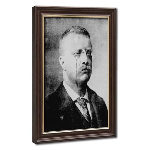 Toile Theodore Roosevelt portrait noir et blanc cadre suspendu 20x30 cm