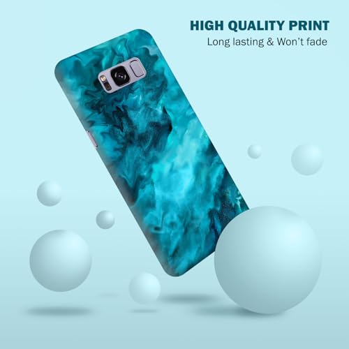 Coque Samsung Galaxy S8 marbre bleu sarcelle imprimé fin rigide