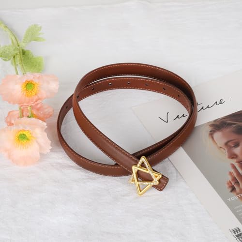 Image of Aurolran Women's Leather Belt with Buckle - Ideal for Dresses, Jeans, and Coats