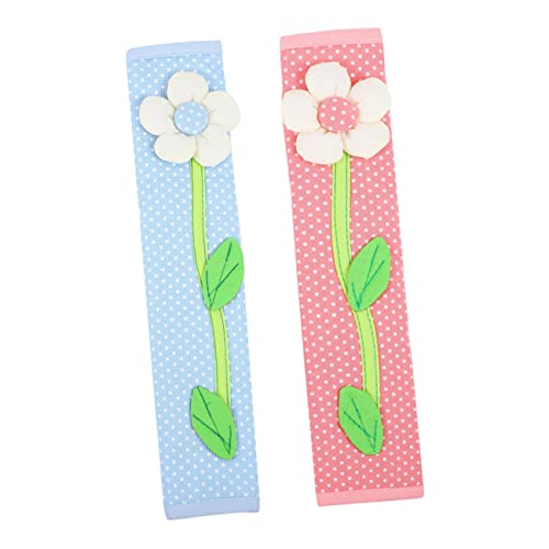 jojofuny 2 piezas Cubiertas para Tiradores de Frigorífico con Diseño Floral Paquete de Unidades Azul y Rosa Duraderos contra Manchas y para Cocina