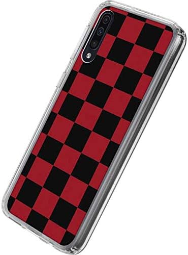 Skinit Clear Phone Case Compatible with Galaxy A50 - Red and Black Checkerboard Design