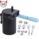 EVIL ENERGY Baffled Universal Oil Catch Can Reservoir Tank Breather Filter Kit