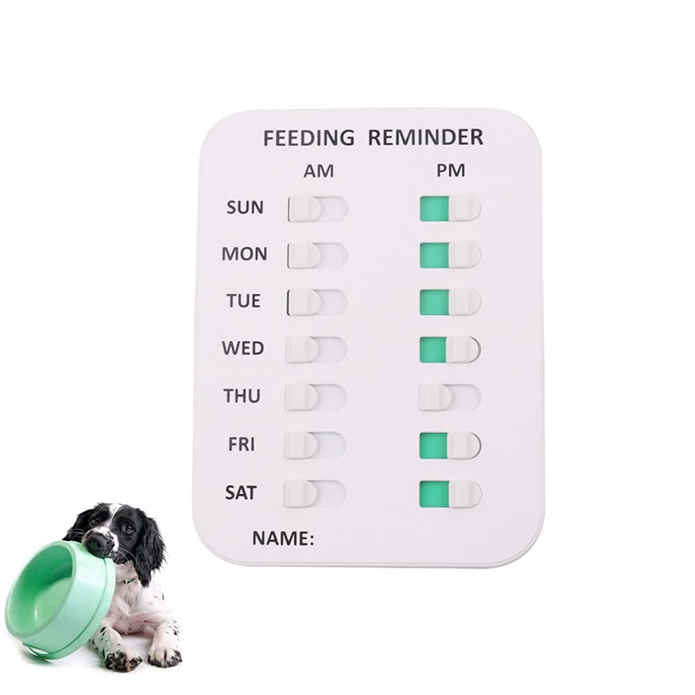 BDHI Dog Feeding Reminder Pet Feeding Chart with Stickers Daily Indication Chart Feed Your Pets Double Sided Tape Magnets for Prevent Overfeeding or Obesity Care For Your Pets(Y10-1)