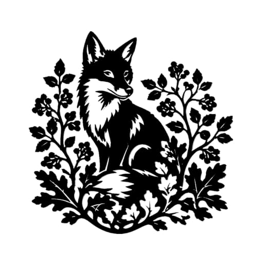 Forest Fox Floral Metal Wall Art Metal Outdoor Decor Metal