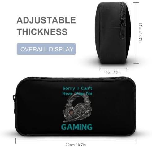 Sorry I Can't Hear You I Am Gaming Travel Makeup Bag Large Pen Case Cosmetics image 5