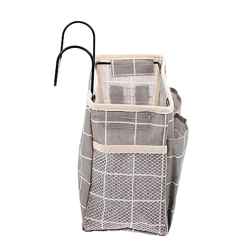 MUCKLILY Multipurpose Hanging Pouch Organizer Grey Storage Basket for Dorm Bedside for Phones Chargers Books Sundries Capacity for Friends Family