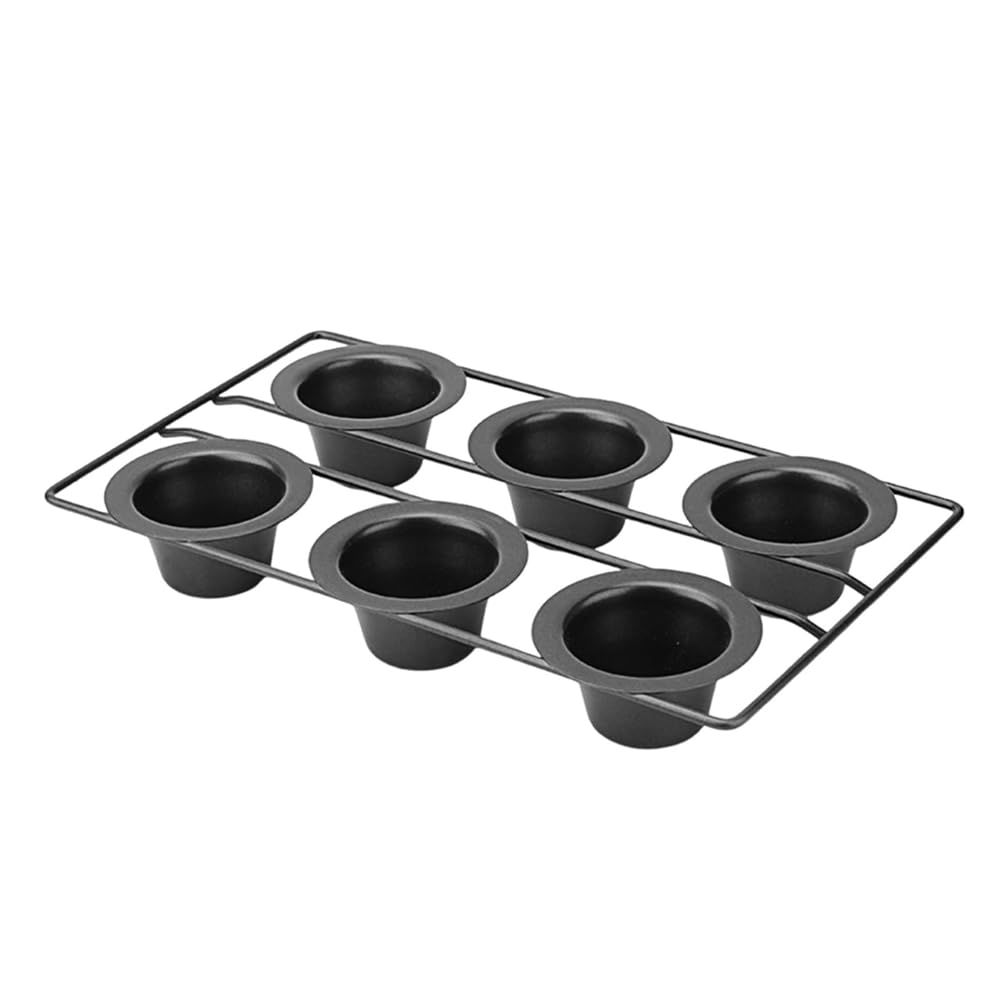 Mskidand 6 Cup Nonstick Popover Pan Muffin Cupcake Bakeware Pudding Pan For Oven Baking Frittatas Muffins Quiches Pudding Cakes