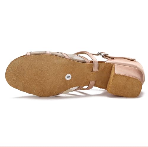 Image of Low Heel Ballroom Dance Shoes Women Latin Salsa Practice Dancing Shoes 1.5 Inch Heel ZB14