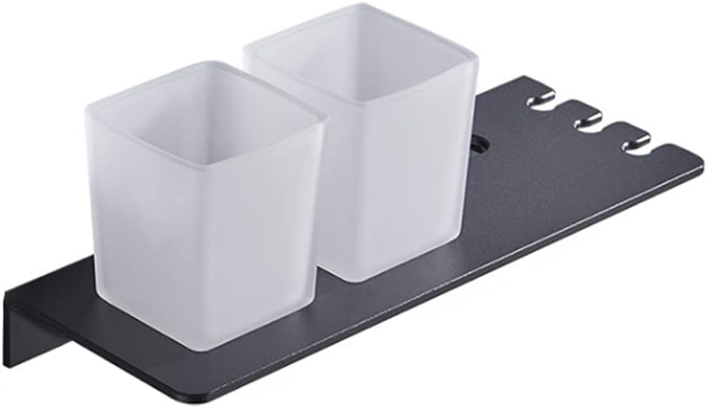 Multifunctional Toothbrush Holder Bathroom Toothpaste Dispenser Aluminum Cup Holder Punch-Free Rustproof