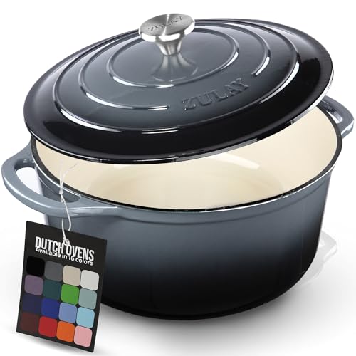 Zulay Kitchen 6 Quart Enameled Cast Iron Dutch Oven Pot