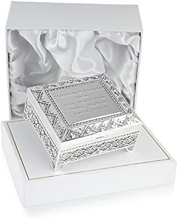 De Walden Girl's 80th Birthday Gift, Girl's 80th Birthday Silver Plated Trinket Box in a Satin Lined Presentation Box, Girl's 80th Birthday Gift Idea