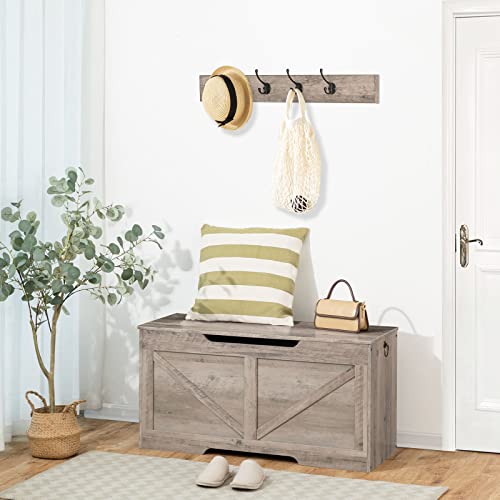 Hoobro Storage Chest, Retro Toy Box Organizer With U-Shaped Cut-Out Pull, Storage Bench, Safety Hinge, Sturdy Toy Chest, Wooden, Supports 220 Lb, Easy Assembly, Greige Bg771Cw01 #TOP7
