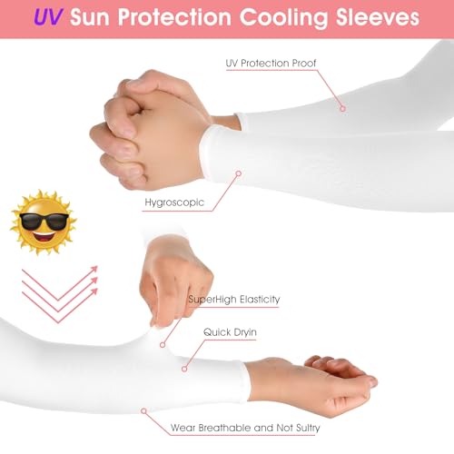 Yolev 2 Paar Armschoner Kinder Armstulpen Anti UV Sonnenschutz Ärmel Kompressionsärmel Jungen Arm Sleeves Gaming Mädchen Volleyball Armschoner