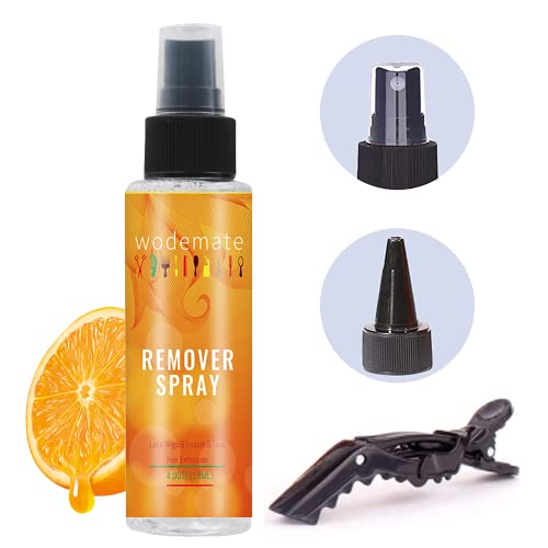 Tape in Extension Remover Action rapide,Hair Glue Bonding Residue Remover Solvent, Supprime la colle adhésive pour cheveux, Lace Wig, Toupets,Wig Tape 118 ml Jaune (white) Cover