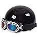 Produktbild LXMJ Klassischer Motorrad Halbhelm, Unisex, Jethelm Halbhelm für Motorrad Roller + Sonnenblende Anti-UV-Brille Retro-Stil, DOT+ECE-Zertifizierung, (54-60cm) J,one Size