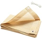 90% Shade Cloth for Plants 6.6 Ft × 9.9 Ft Greenhouse Shade Cloth for Protect Vegetable Plants Fruits Flowers Crops - Beige