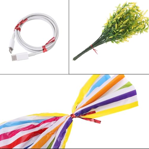 QUARKZMAN 100 Stück Twist Cable Ties 120mm Twistband, Kabelbinder Tasche Krawatten Tütenclips Verschlussstreifen Bindestreifen für Tüten Backen Süßigkeit Geschenk Beutel, Schwarz