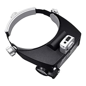 1.5X 3X 9.5X 11X Headband Magnifier Head Mount Glass with LED Light for Close Work Jewelers Loupe