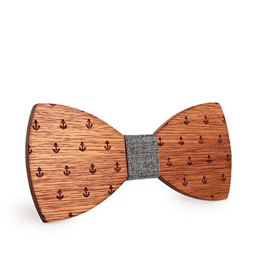 ⭐️ Effet Garanti ⭐️ Noeud papillon bois fait main | Mariages, Cérémonies, Donnez un coup de peps à votre tenue ! | Plusieurs modèles et coloris disponibles | Taille réglable (Marron / encre pêche) Cover