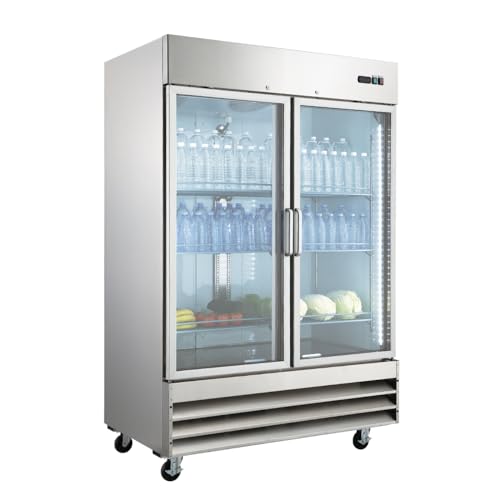 Smad 23 cu.ft Commercial Freezer 29" Width Reversible Door Reach-in Solid Door Freezer with Lock 1-Section Upright Stainless Steel Fores Free Freezer for Restaurant, Bar, Home, Shop