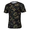Mens Short Sleeve T-Shirt Summer Muscle Fit Camouflage Tactical Crewneck Tee Shirts Casual Workou Gym Runnig Tshirts(Army Green,Small) #3