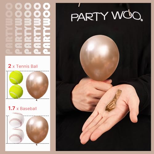 Image of PartyWoo Metallic Rose Gold Balloons 50pcs 5 Inch Chrome Champagne Gold Latex Balloons for Wedding Baby Shower Birthday Anniversary Bachelorette Bridgerton Floral Party Decorations Rose Gold-G112