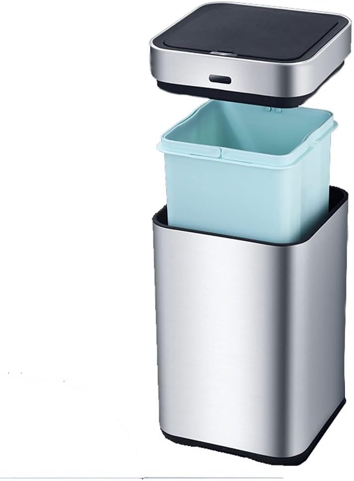 Trashbin Stainless Steel Rechargeable Intelligent Automatic Induction Trash Can Household Kitchen Living Room Trash Can 10L Trash Cans