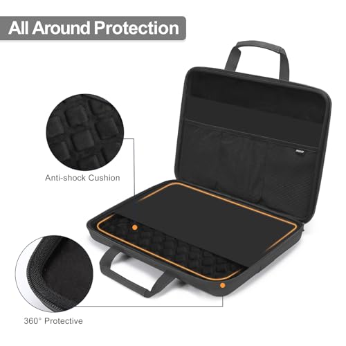 Image of MOSISO 18-18.5 inch Laptop Hard Case, 18 inch Shockproof Waterproof Laptop Case Hard Shell Compatible with ASUS HP Dell Lenovo, Carrying Sleeve Computer Bag with Sturdy Handle&Front Pocket&Belt, Black