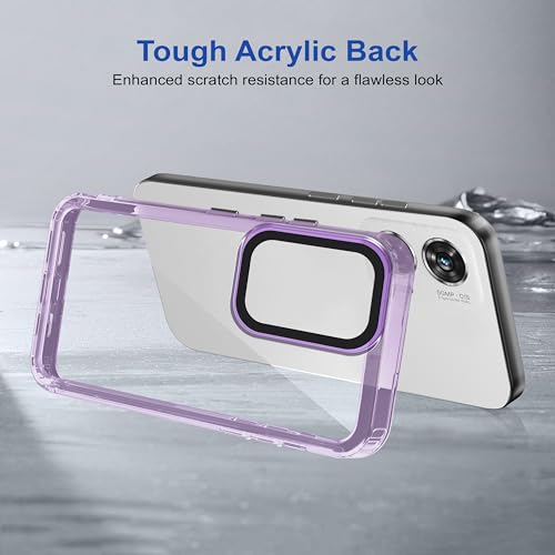 Image of amazon basics Back Case Cover for Motorola G96 5G | Compatible for Motorola G96 5G Back Cover | Case Cover with Camera Protection | (TPU + PC | Translucent Purple)
