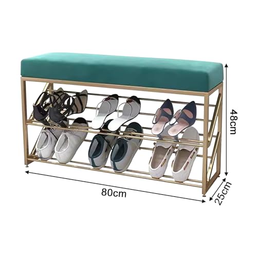 Banc à chaussures étroit avec assise velours pour optimiser les petits espaces - 3