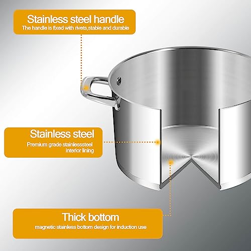Stockpots 10 Quart- Stainless Steel Stock Pot With Lid-Soup Pot-Induction Pot-Cookware Pot-Cooking Pot-Corck Pot - Image 5