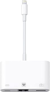Lightning to Ethernet Adapter, 3 in 1 RJ45 Ethernet LAN Network Adapter with USB Camera Adapter and Charge Port Compatible with iPhone/iPad/iPod, Plug and Play, Supports 100Mbps Ethernet Network