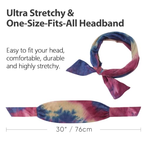 Image of DRESHOW 6 PCS Adjustable Headbands for Women Knotted Headbands Elastic Non-Slip Fashion Hair Bands for Workout Sports Running Yoga