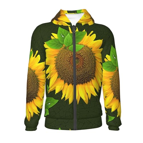 Sunflower Kid Hoodies Boys Zip Up Sweatshirts Girls Pullover with Pocket2
