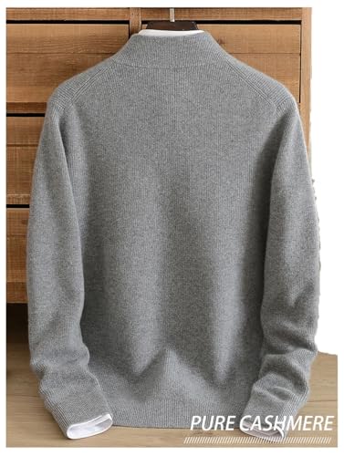 Men 100 Percent Cashmere Sweater Men's Stand-Up Collar Zipper Cardigan Thickened Warm Sweater Casual Cardigan2