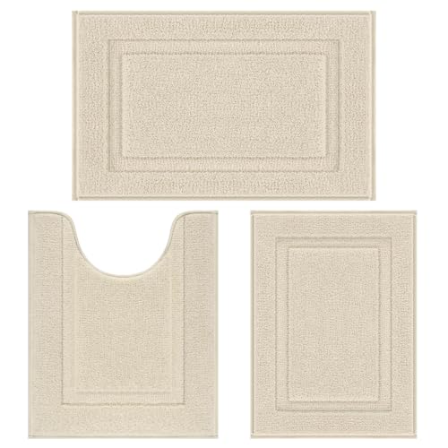 SHACOS Soft Fluffy Bathroom Rugs Set of 3 Pieces Bath