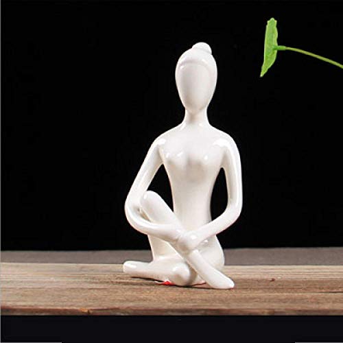 Statue de yoga en céramique pour créer un espace zen au salon ZXQUEGF