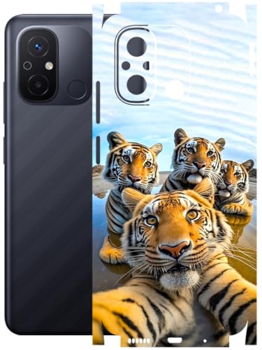 Image of AtOdds - Full Body Back Screen Guard Protector Film - Lamination Wrap Skin Sticker Compatible with REDMI 12C | Scratchproof Matte Finish (Selfie)