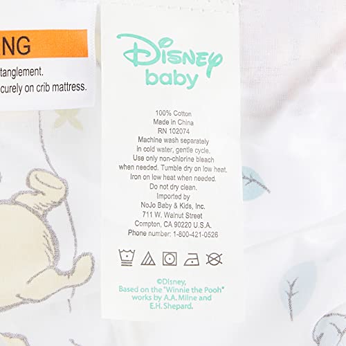 Image of Disney Winnie The Pooh Classic Pooh 100% Cotton Fitted Crib Sheet in Ivory, Butter, Aqua and Orange