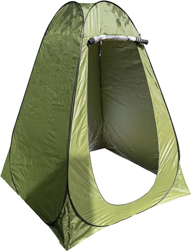 Tienda Grande de Campaña Cambiador y Ducha Grande FENGSEN- Portátil y Versátil para Camping y Playa - Privacidad y Confort en Exteriores - 145x145x190cm de Altura - Bolsa de Transporte (Verde)
