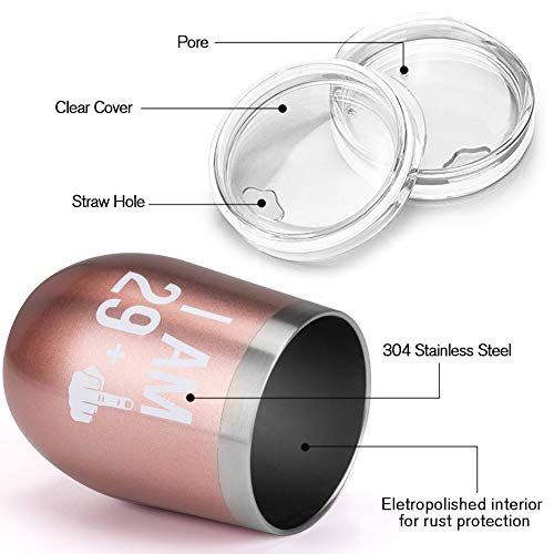 Taza de Viaje, Winzwon Termo Taza Copa de Cumpleaños 30, Travel Mug Frasco de Vacío de Acero Inoxidable para Vino, Café… - Imagen 4