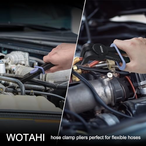 WOTAHI 6-Piece Hose Clamp Pliers, Fuel Line Clamp Pliers Set, Flexible Hose Pinch off Pliers Straight & 90° Angled for Fuel, Brake, Radiator, Gas, and Coolant Hoses