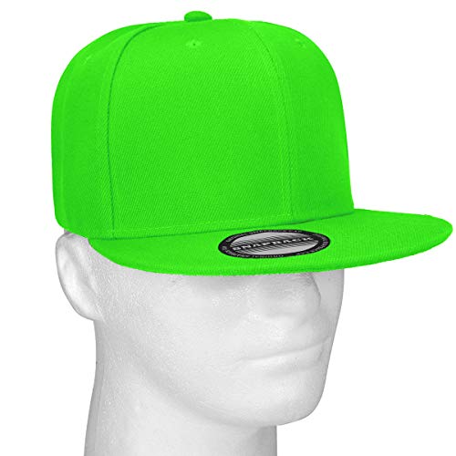 Image of Classic Snapback Hat Cap Hip Hop Style Flat Bill Blank Solid Color Adjustable Size