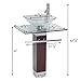 Renovators Supply Bohemia Glass Pedestal Sink Crystal Clear Countertop Modern Bathroom Vanity Vessel Sink, Chrome Faucet, Pop Up Drain, Towel Bar, Tempered Glass Counter And Wood Pedestal Combo