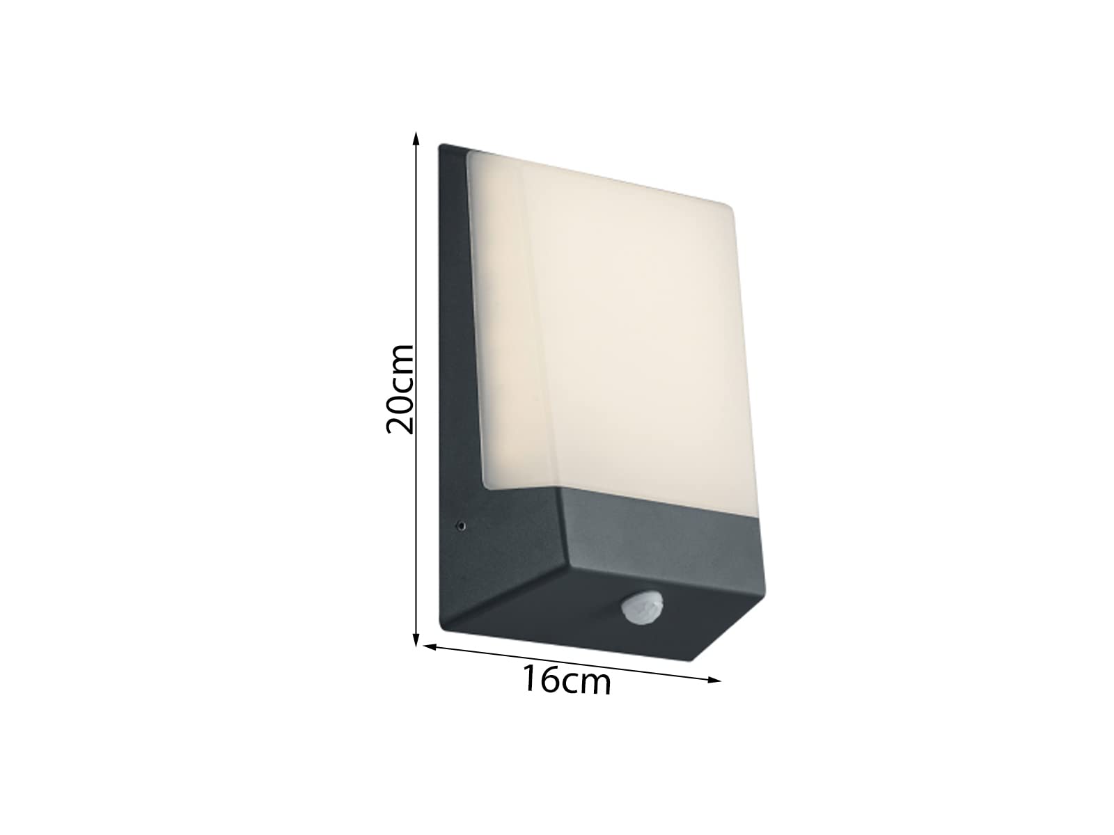 Trio Leuchten Wandleuchte 228669142 Kasai, Aluminium anthrazit, 9 Watt LED, Dämmerungssensor, 5.9 x 16.10 x 21.1 cm